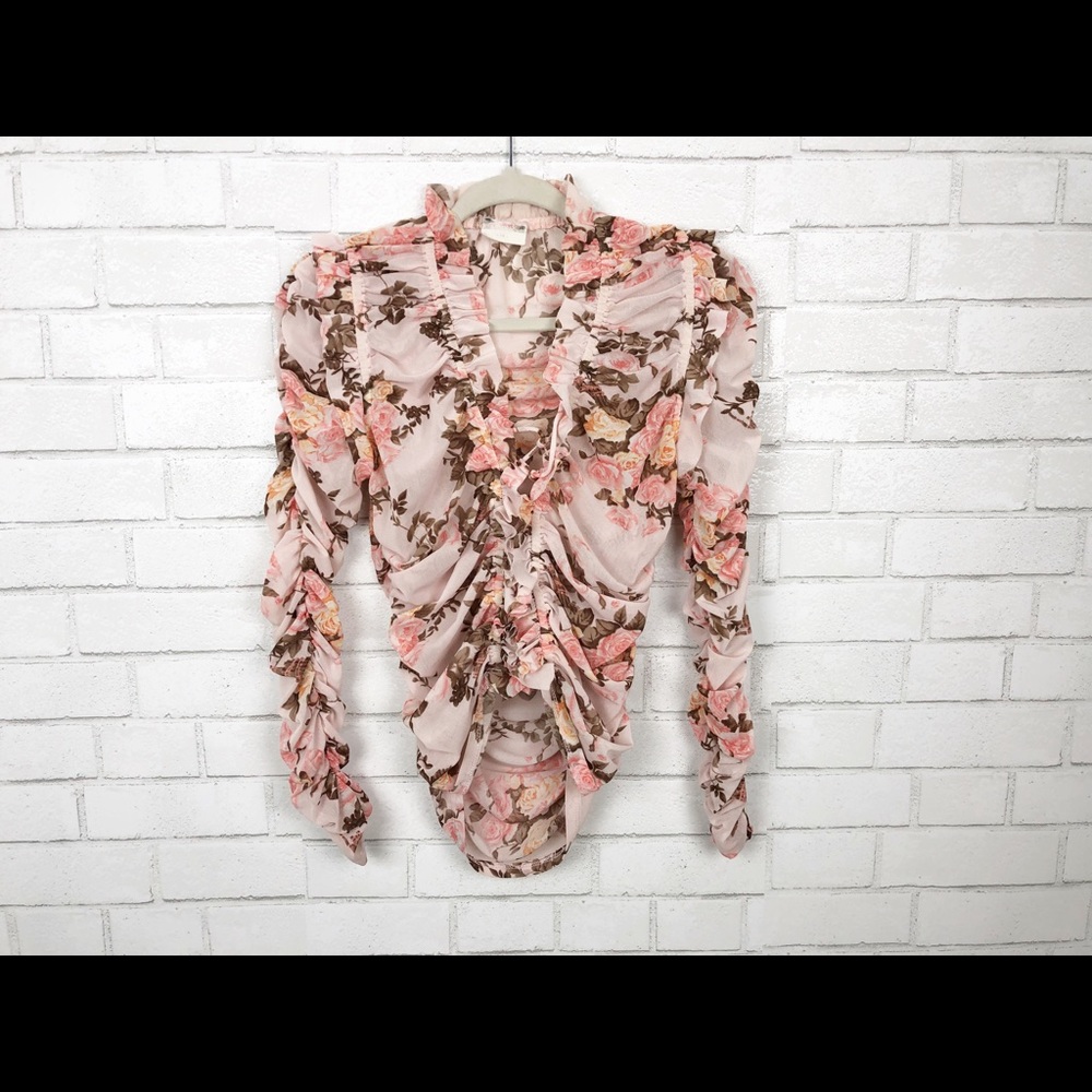 Ruffle Detail Dressy Blouse. Size S/M